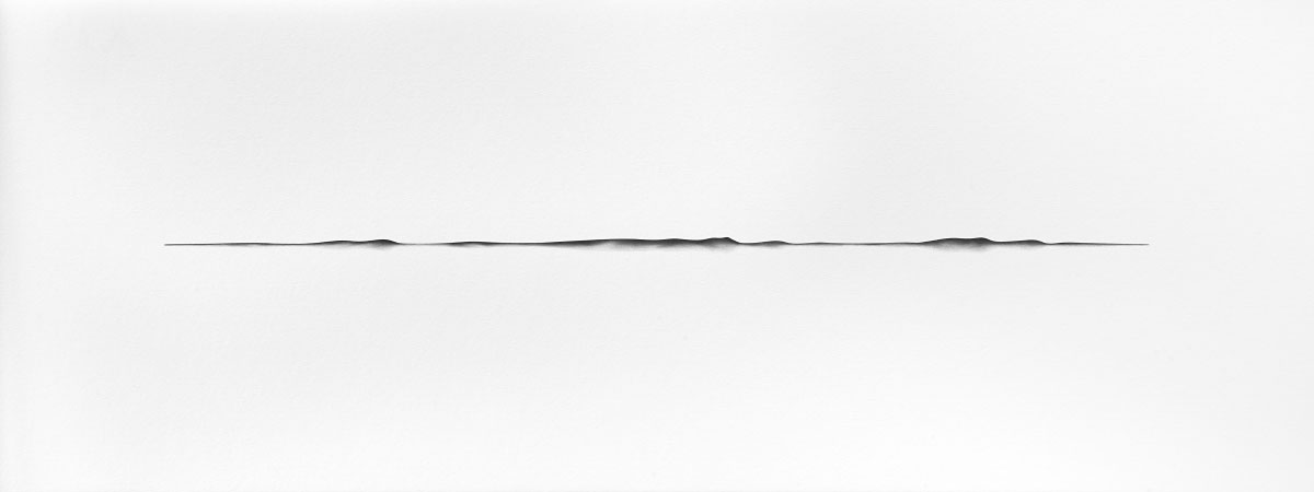 Open Drawing #201 / Graphite Pencil on Matboard / 120 x 45 cm